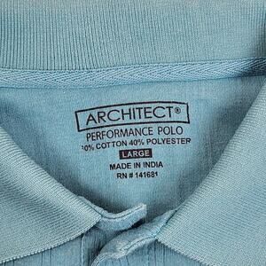Architect Performance Polo Aqua Blue Collared Short Sleeve Shirt Men's Size L